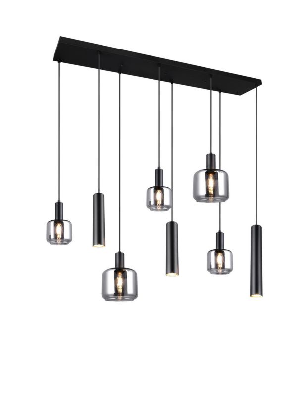 Lampa wisząca Trio Mataro 2929 czarna-chromowana nowoczesna 8xE27+E14+GU10 x 1 szt.