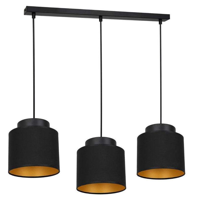 Lampa wisząca Luminex Frodi czarny matowa-złota wym: 110 x 72 x 18 cm 3xE27 x 15W 1 szt.