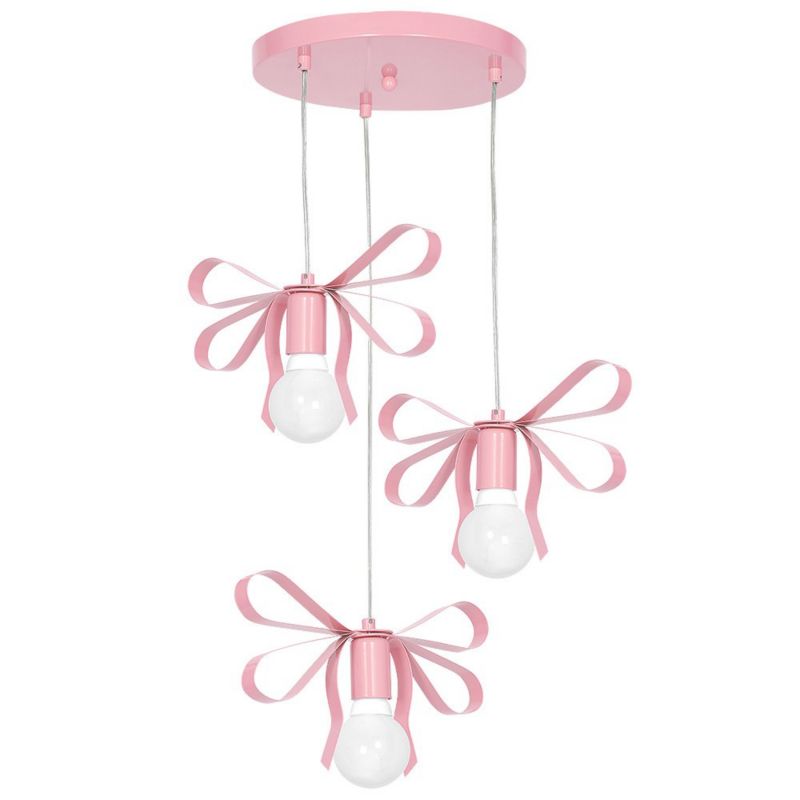 Lampa wisząca Milagro Emma Pink 3xE27 różowa wstążka 1 szt.