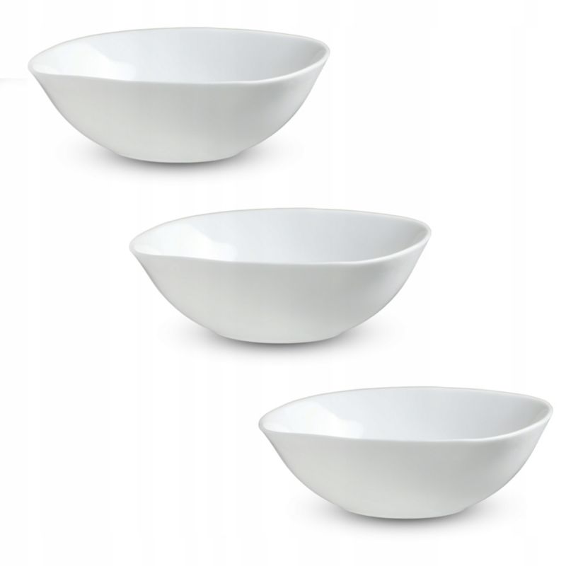 Salaterki KADAX Szklane Białe Do Zupy Przekąsek 16cm 3szt