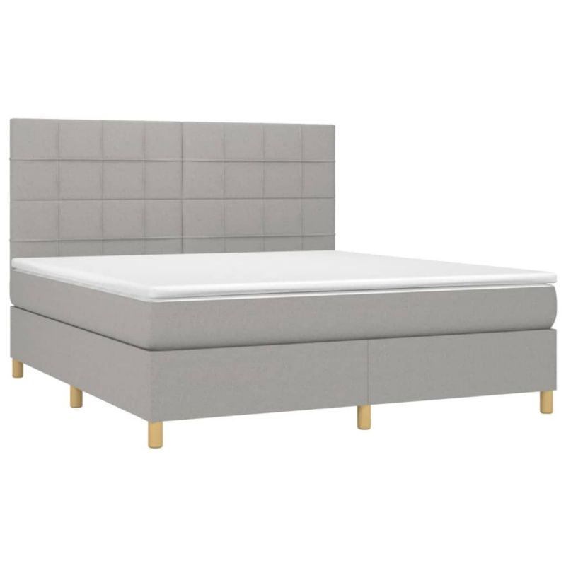 Łóżko kontynentalne WaszeMeble 160x200 cm jasnoszare WM-3135445 1 szt.