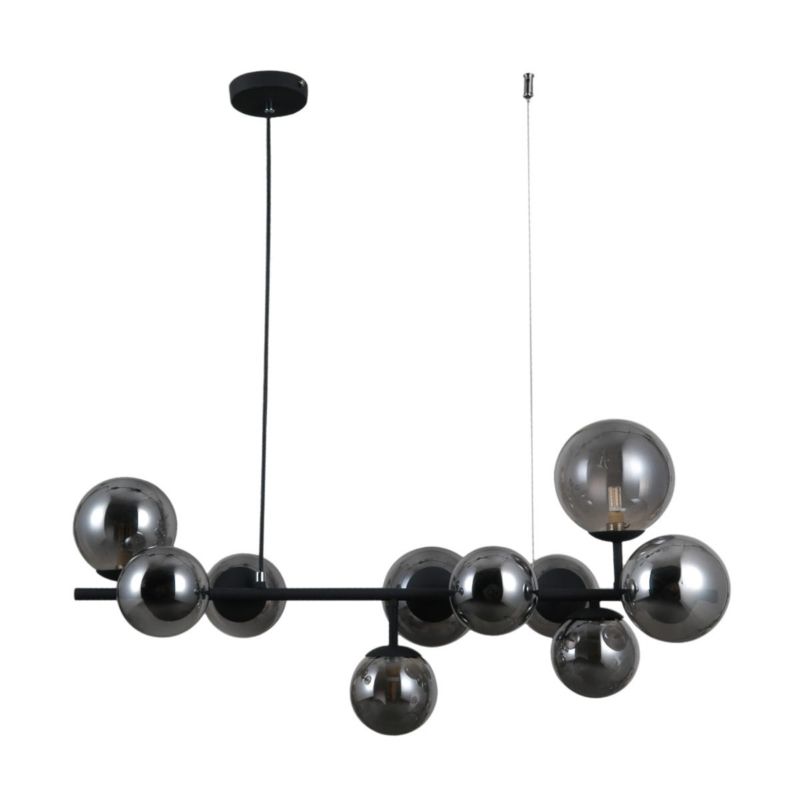 Lampa sufitowa wisząca Italux Frontera 6534 czarny satynowy nowoczesna 10xG9 x 1 szt.