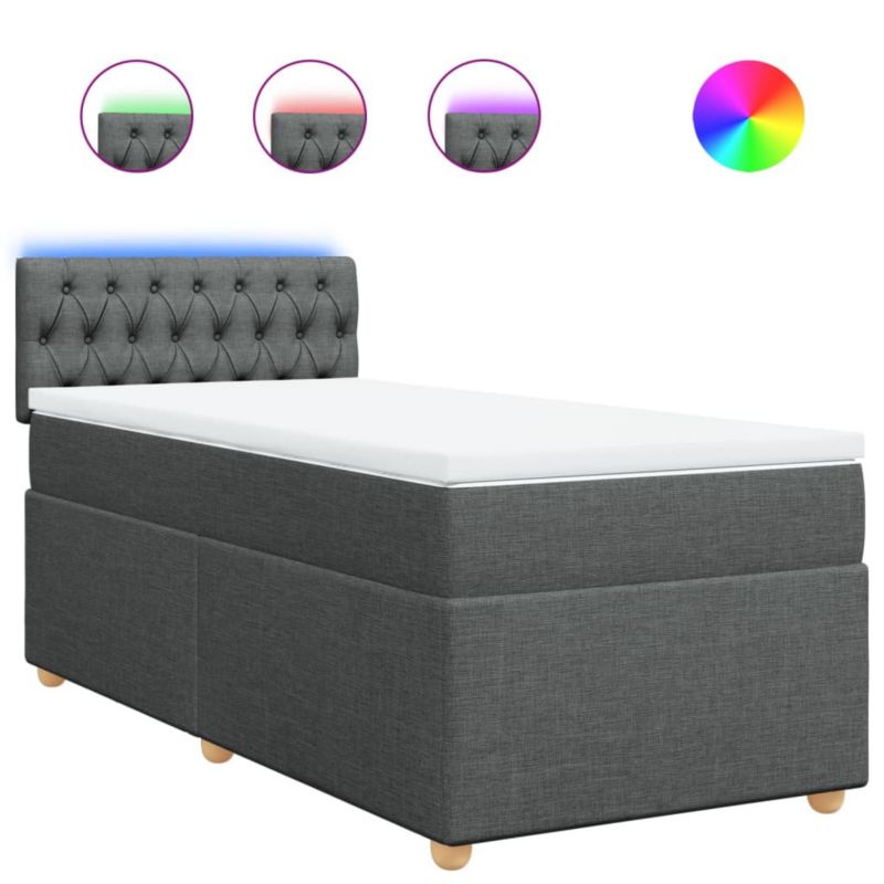 Łóżko kontynentalne WaszeMeble 100x200 cm ciemnoszara WM-3288899 1 szt.