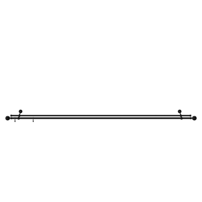 Karnisz podwójny GoodHome Araxosi 19 mm 200 cm kula czarny
