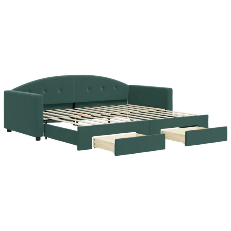 Łóżko dzienne WaszeMeble 90x200 cm rozsuwane zielone WM-3197351 1 szt.
