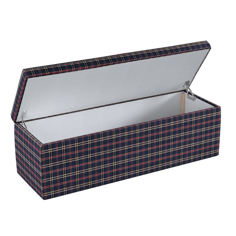 Skrzynia tapicerowana Dekoria 120 x 40 x 40 cm granatowo-czerwona kratka 1 szt.