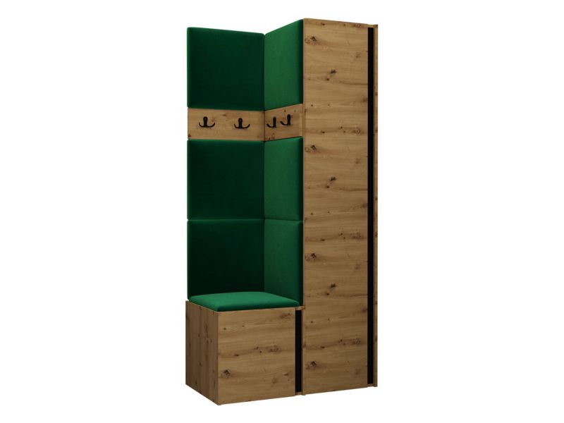 Garderoba MIRJAN 24 Orion XXIV dąb artisan/czarny + butelkowa zieleń 1 kpl.