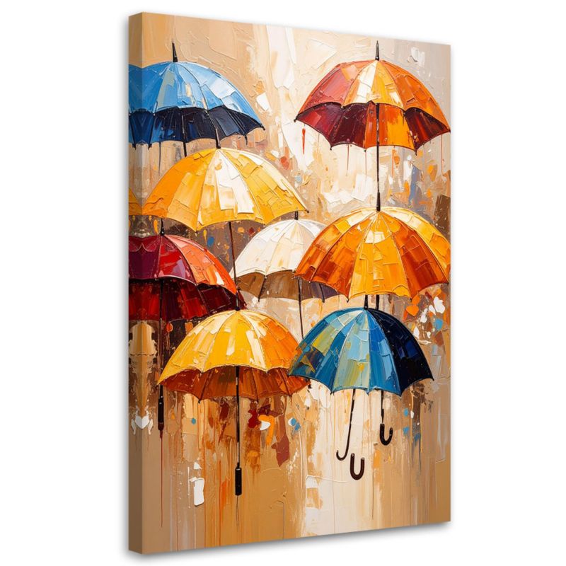 Obraz do salonu przedpokoju Feeby Kolorowe Parasolki Abstrakcja 80x120cm 1szt