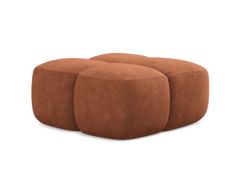 Pufa Makamii Pono z tkaniny szenilowej 90x90 cm terakota 1 szt.