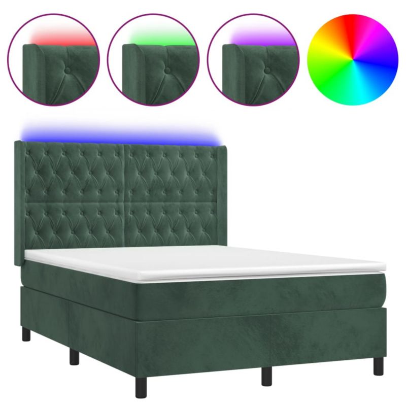 Łóżko z materacem WaszeMeble 140x190 cm zielony WM-3139742 1 szt.