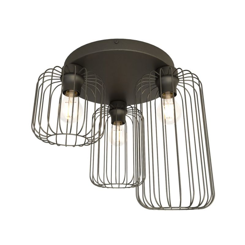 Lampa sufitowa Emibig Barn czarna wym: 35 x 30 x 30 cm 3xE27 x 15W 1 szt.