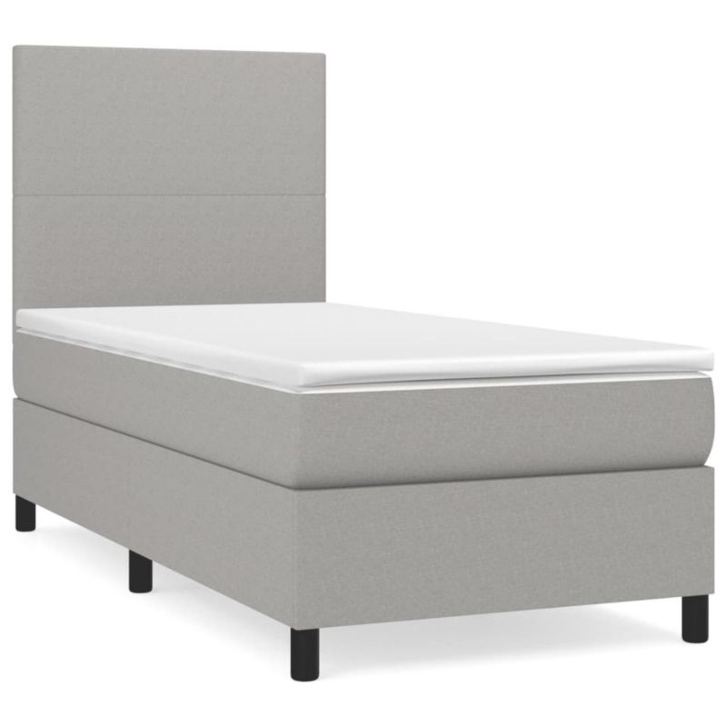 Łóżko kontynentalne WaszeMeble 90x190 cm jasnoszare WM-3141577 1 szt.