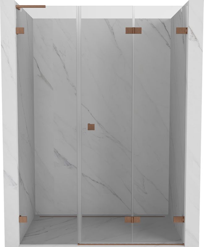 Drzwi prysznicowe składane Mexen Lunar-F L miedź szczotkowana 135x200 cm 836SL-135-050-65-00-P 1 szt.