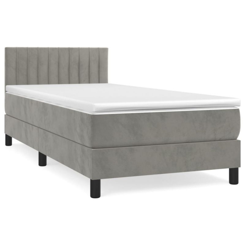 Łóżko kontynentalne WaszeMeble 80x200 cm jasnoszare WM-3141389 1 szt.