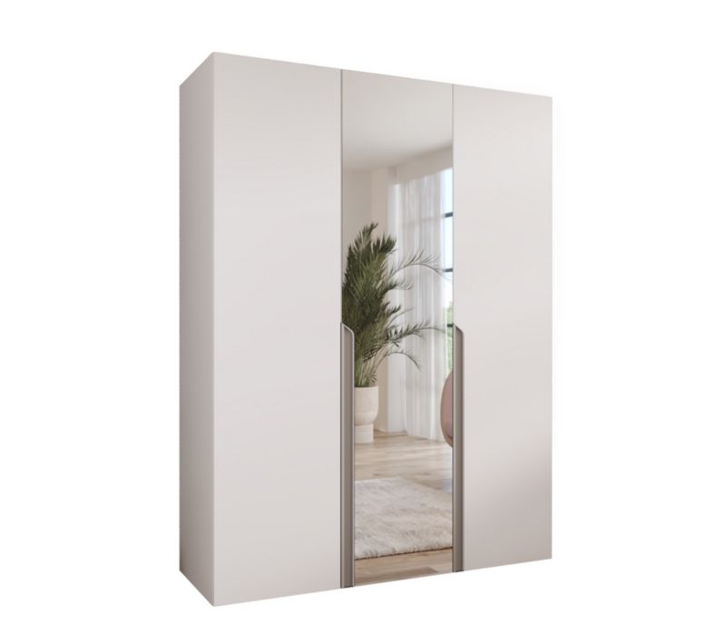Szafa uchylna z lustrem otwierana Abiks MILA 2 150 wys 202 cm Biały + Kaszmir 1 szt