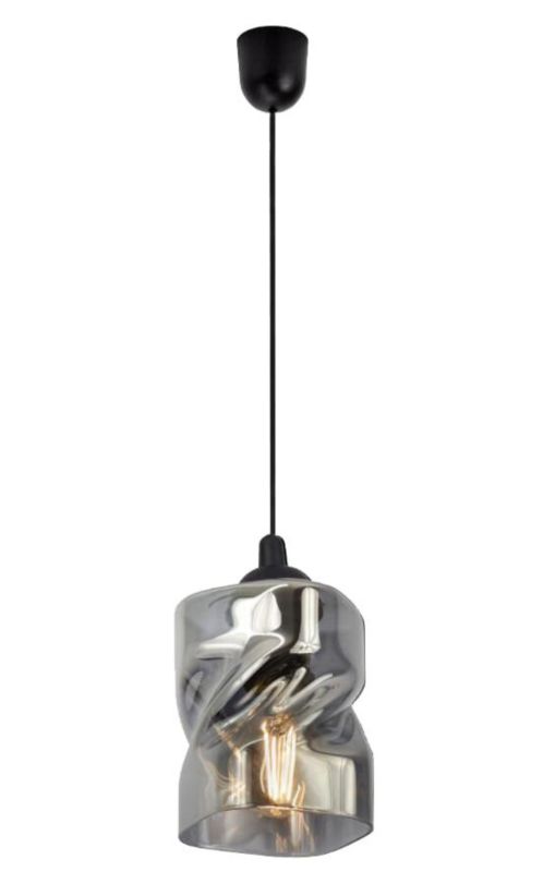 Lampa sufitowa wisząca Candellux Felis 0118 czarno-szara szerokość 10 cm 1xE27 x 60W 1 szt.