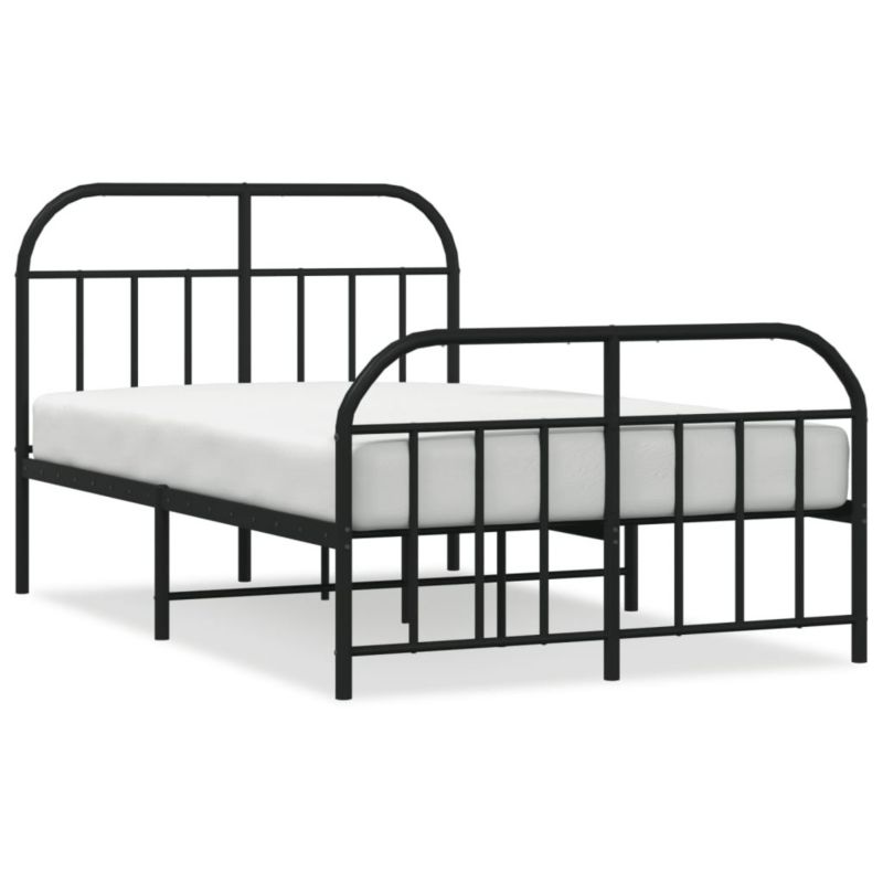 Łóżko metalowe WaszeMeble 120x190 cm z wezgłowiem czarne 1 szt.