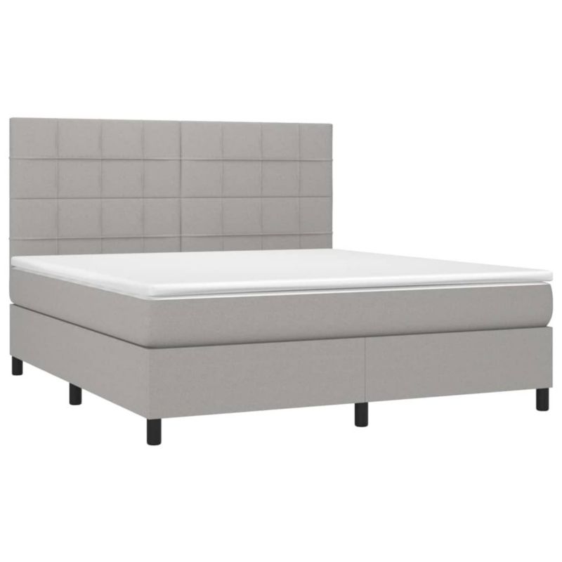 Łóżko kontynentalne WaszeMeble 160x200 cm jasnoszare WM-3134885 1 szt.