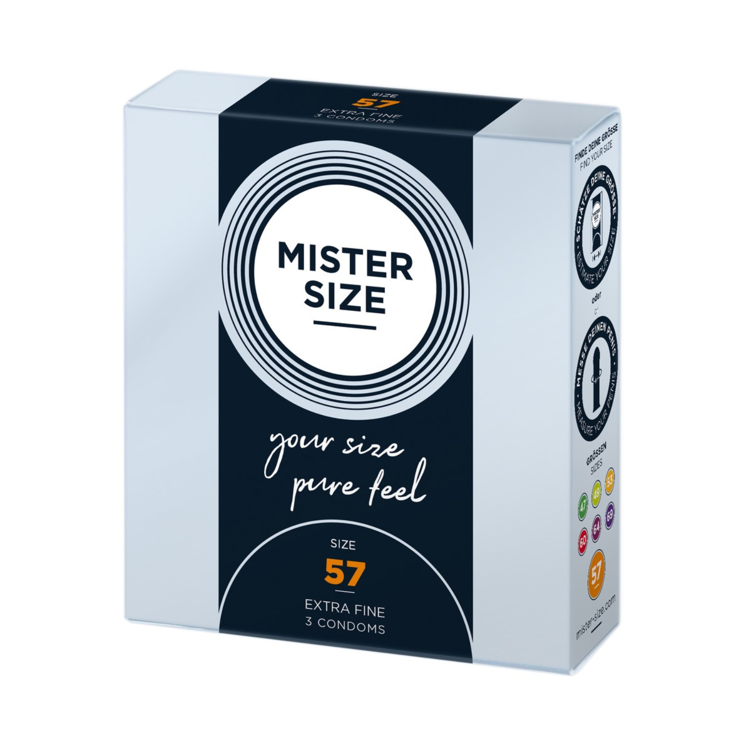 Mister size - prezerwatywy dopasowane do rozmiaru 57 mm, 3 sztuki