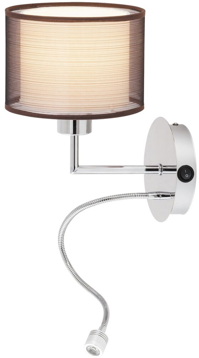 Rabalux Anastasia kinkiet 1x60W/1x1W chrom/brąz 2629