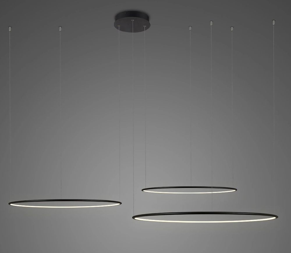 Altavola Design Ledowe Okręgi lampa wisząca 91W LED czarny LA075/CO3_100_in_3k_black