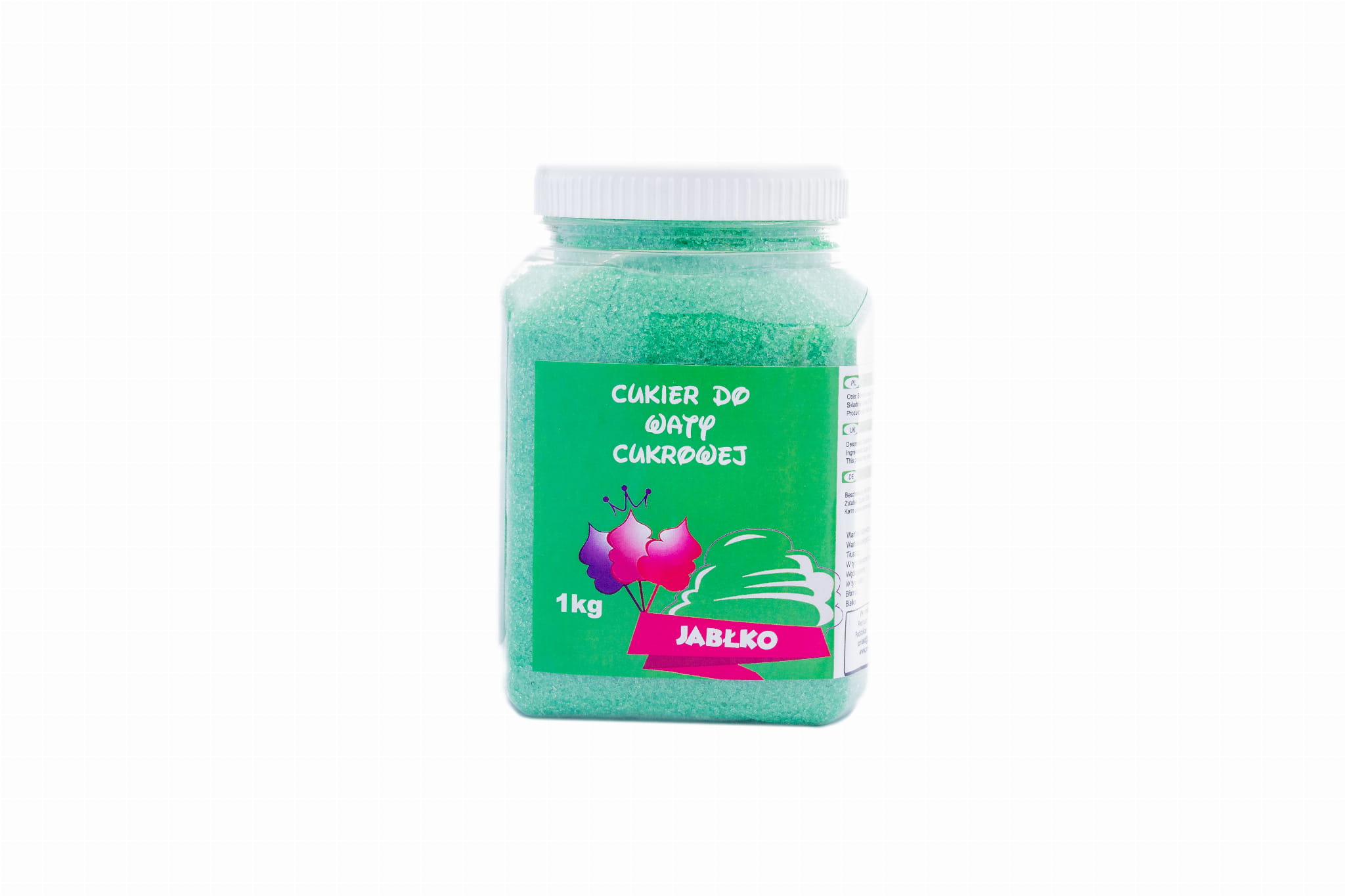 Kolorowy, smakowy cukier JABŁKO słoik 1kg