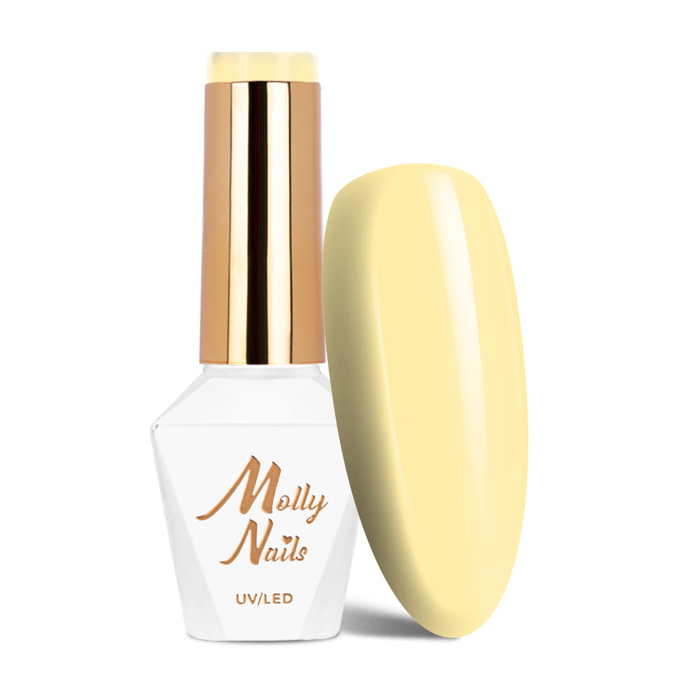 Lakier hybrydowy LED/UV Gel Polish Molly Nails Power Flower Nr 720 Yellow Daffodil HEMA/Di-HEMA Free 8g