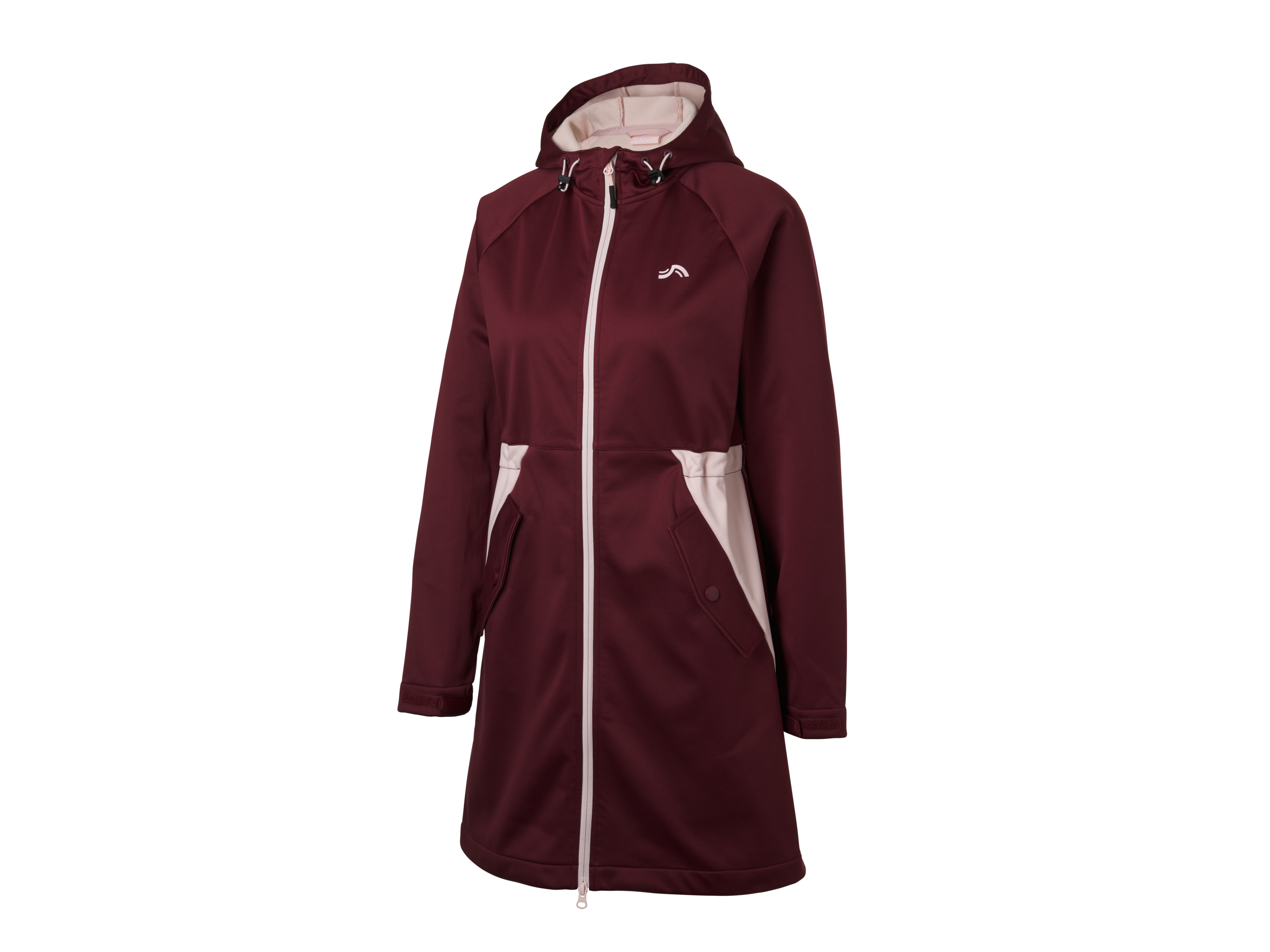 CRIVIT Kurtka lub płaszcz softshell damski, Bordowy, S(36/38), Wiatroszczelny, Oddychający, Wodoodporny, Z kapturem