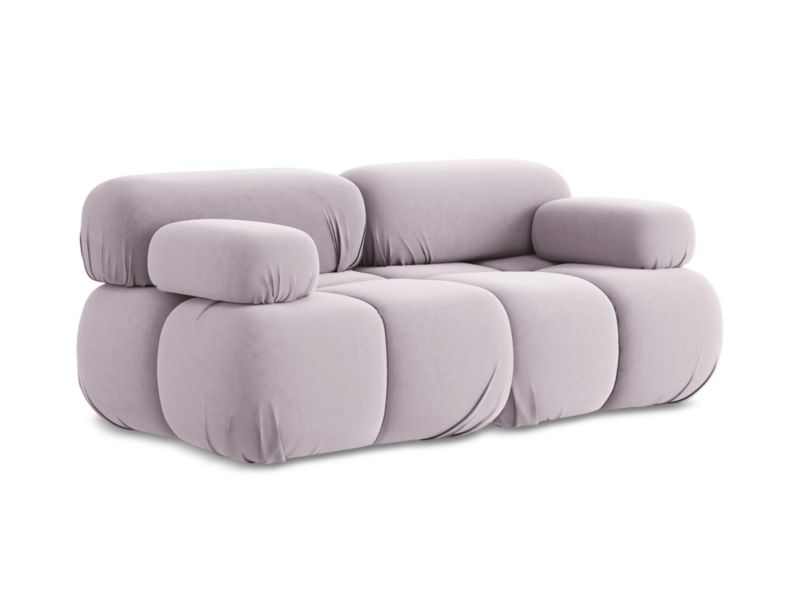 Modułowa sofa 2-osobowa Makamii Lokua z tkaniny welwetowej 190x96 cm lawendowy 1 szt.