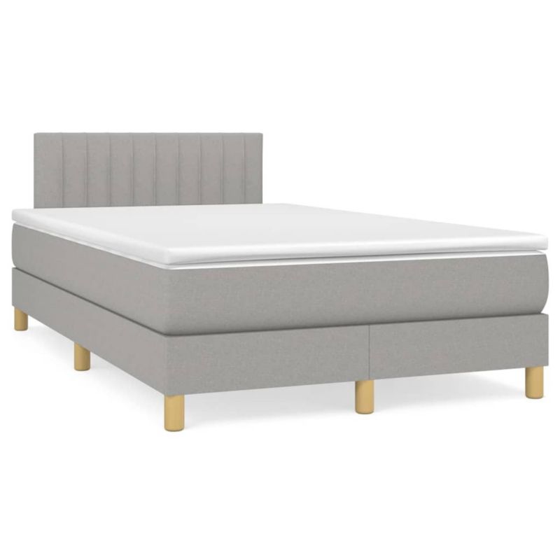 Łóżko kontynentalne WaszeMeble 120x200 cm jasnoszare WM-3140761 1 szt.
