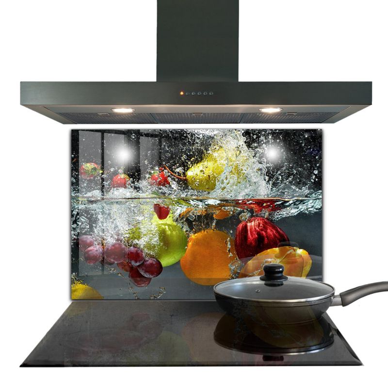 Osłona kuchenna Wallfluent 80x60 cm Lemoniada z Owocami Szklany 1 szt.