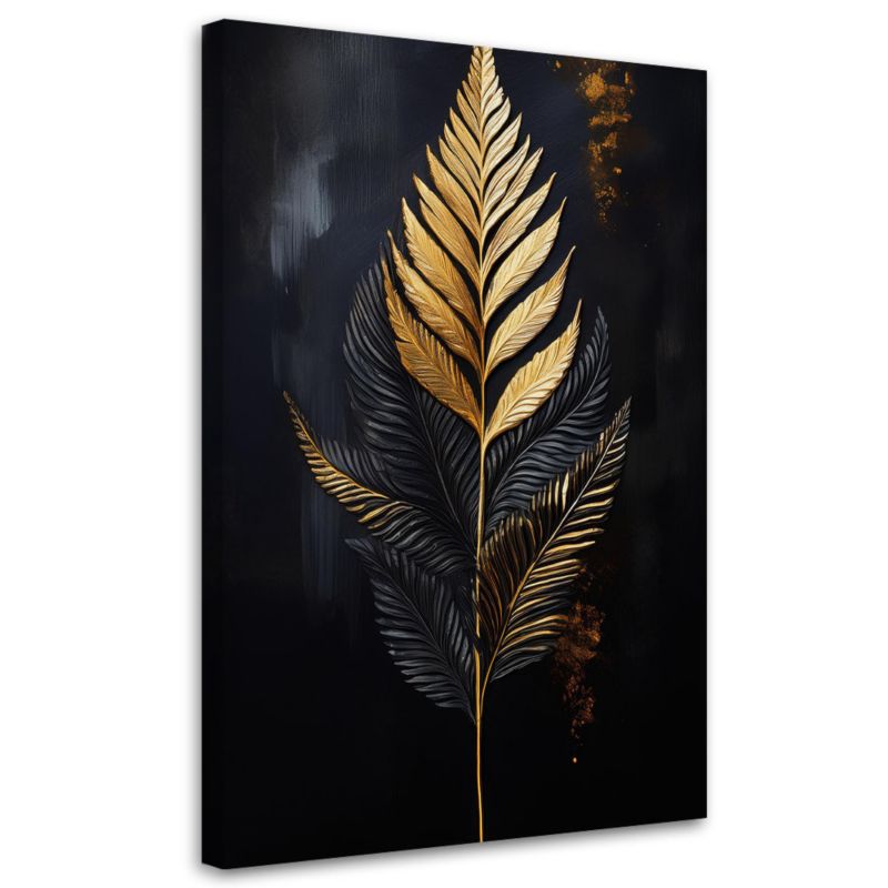 Obraz na płótnie Feeby Paproć Złoty Liść 40x60cm 1szt