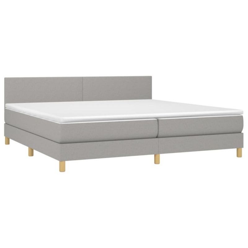 Łóżko kontynentalne WaszeMeble 200x200 cm jasnoszare WM-3133581 1 szt.