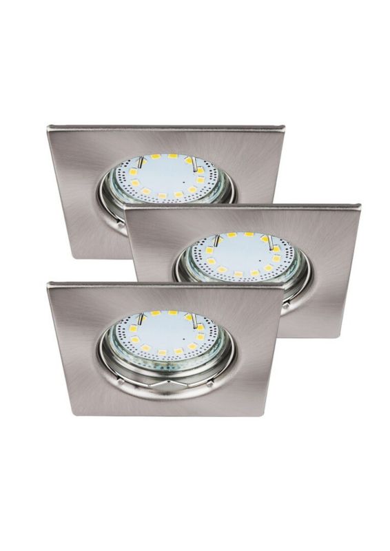 Oprawa sufitowa wpuszczana Rabalux Lite łazienkowa chrom satyna 3 x GU10 x 10W IP44 wym: 8 x 8 cm kwadratowa - 3 szt.