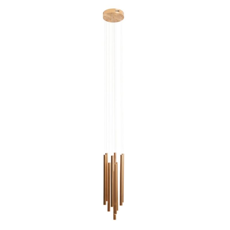 Lampa wisząca Maxlight Organic złoty szczotkowany wym: 183 x 20 x 20 cm wbudowany LED 10W 1 szt.