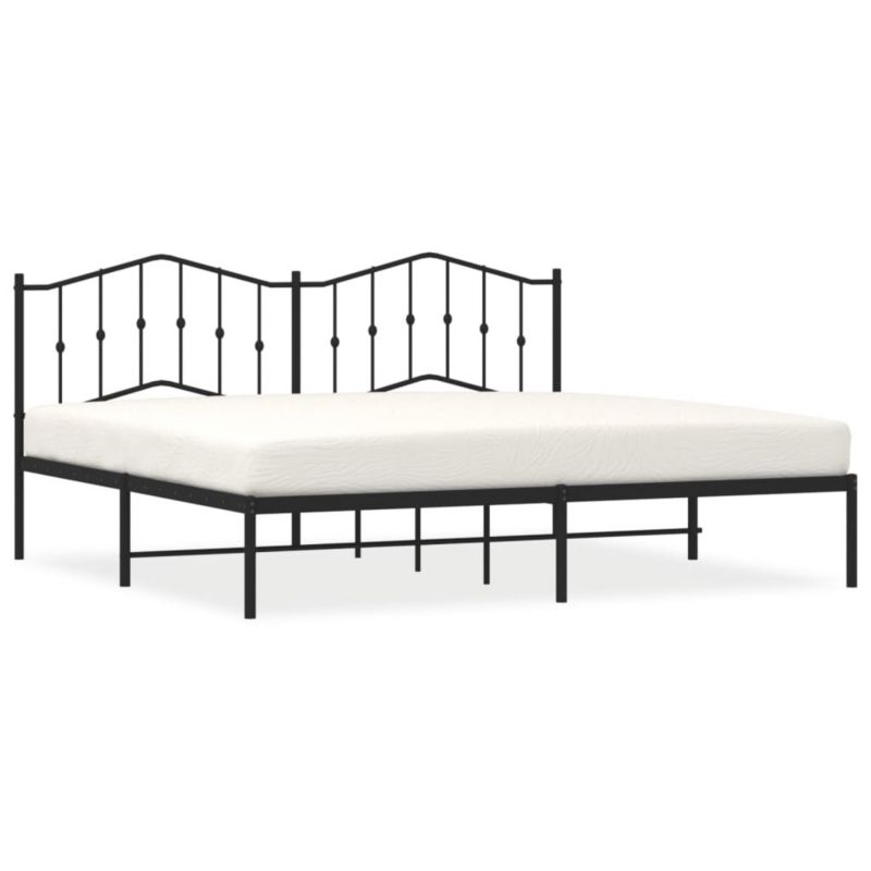 Łóżko metalowe WaszeMeble 193x203 cm z wezgłowiem czarne 1 szt.