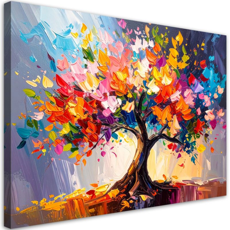 Obraz do salonu Feeby 3D Kolorowe Kwitnące Drzewo Życia 90x60cm 1szt