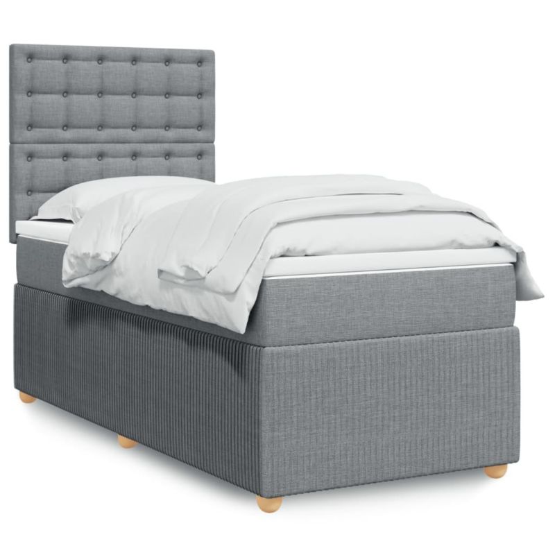 Łóżko kontynentalne WaszeMeble 80x200 cm jasnoszare WM-3291897 1 szt.