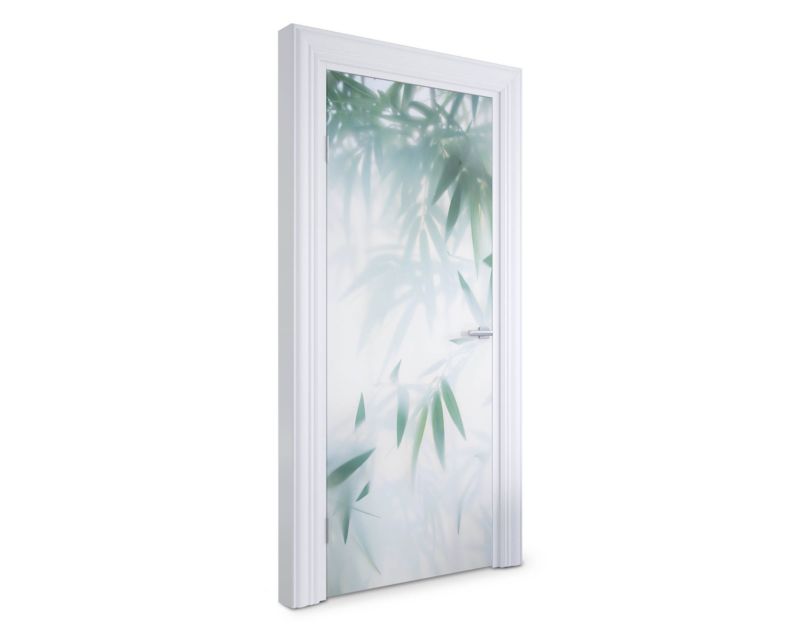 Samoprzylepna naklejka na drzwi Wallfluent 85x205 cm Zamglone liście 1 szt.