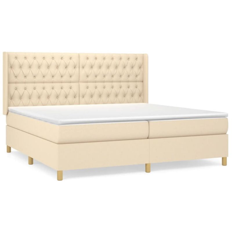 Łóżko kontynentalne WaszeMeble 200x200 cm kremowe WM-3132262 1 szt.
