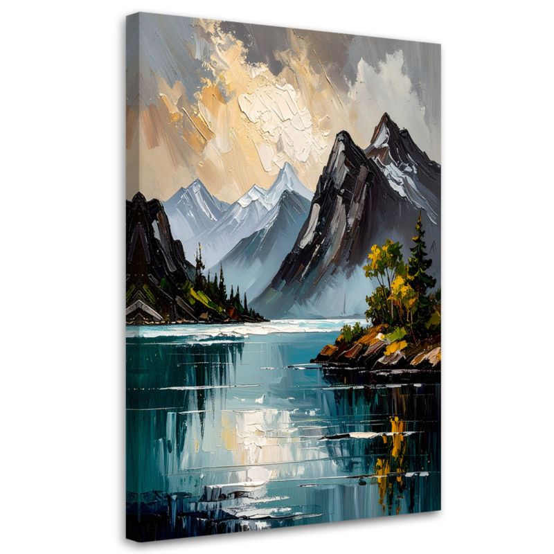 Obraz do salonu sypialni Feeby Krajobraz Jezioro Góry Natura 40x60cm 1szt