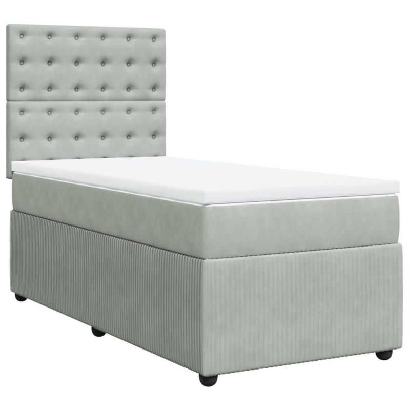 Łóżko kontynentalne WaszeMeble 100x200 cm jasnoszare WM-3292274 1 szt.