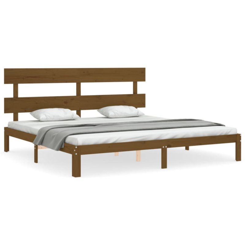 Łóżko drewniane WaszeMeble 200x200 cm brąz WM-3193554 1 szt.
