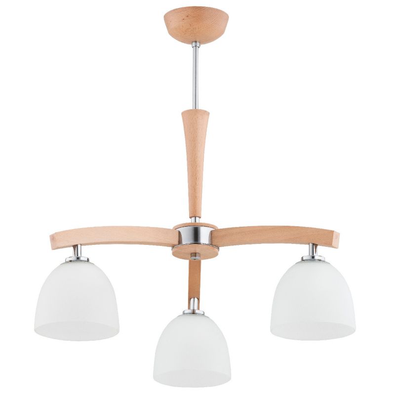 Lampa sufitowa Alfa Axim jasne drewno-biała-chromowana wym: 56 x 52 x 52 cm 3xE27 x 15W 1 szt.