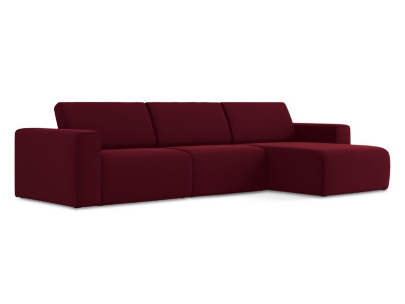 Narożnik modułowy M prawy Makamii Kalea z tkaniny welwetowej 314x167 cm burgundowy 1 szt.