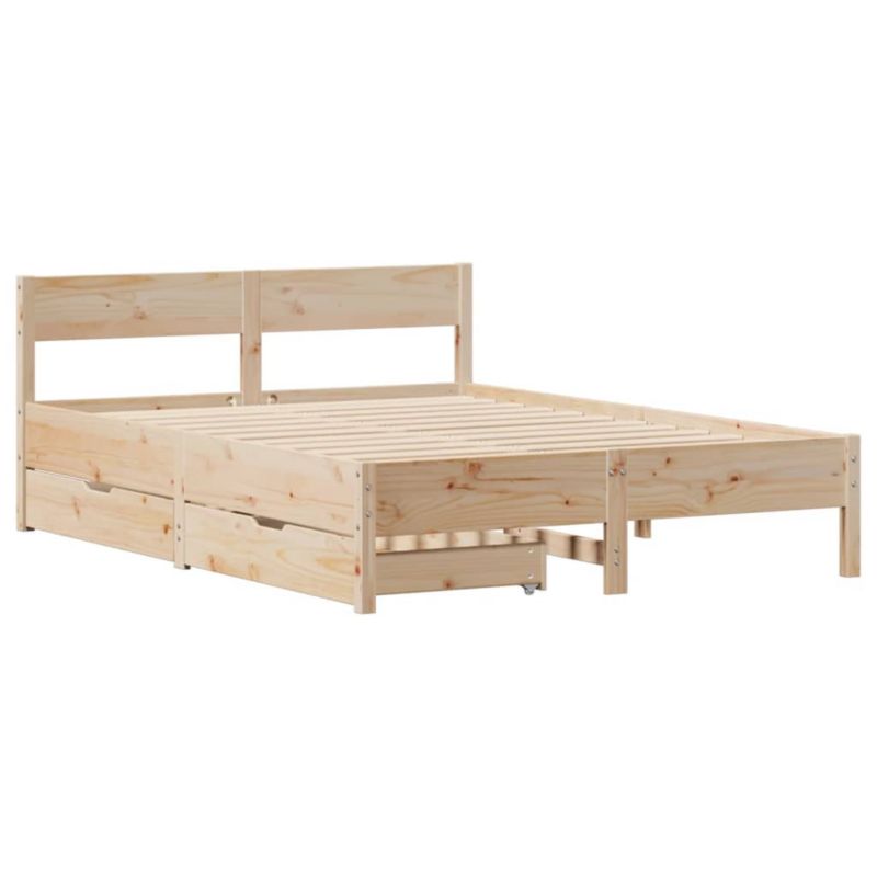 Łóżko drewniane WaszeMeble 140x200 cm brązowe WM-3301749 1 szt.