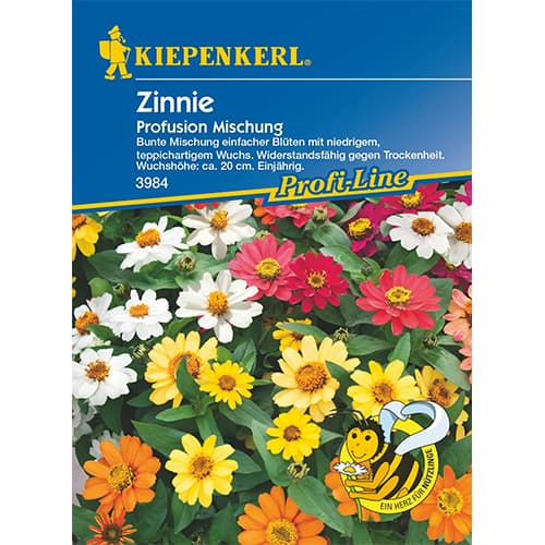 1 pac, Zinnia (Cârciumăreasă) Profusion, mix multicolor - Semințe: Mod de ambalare: 1 pac