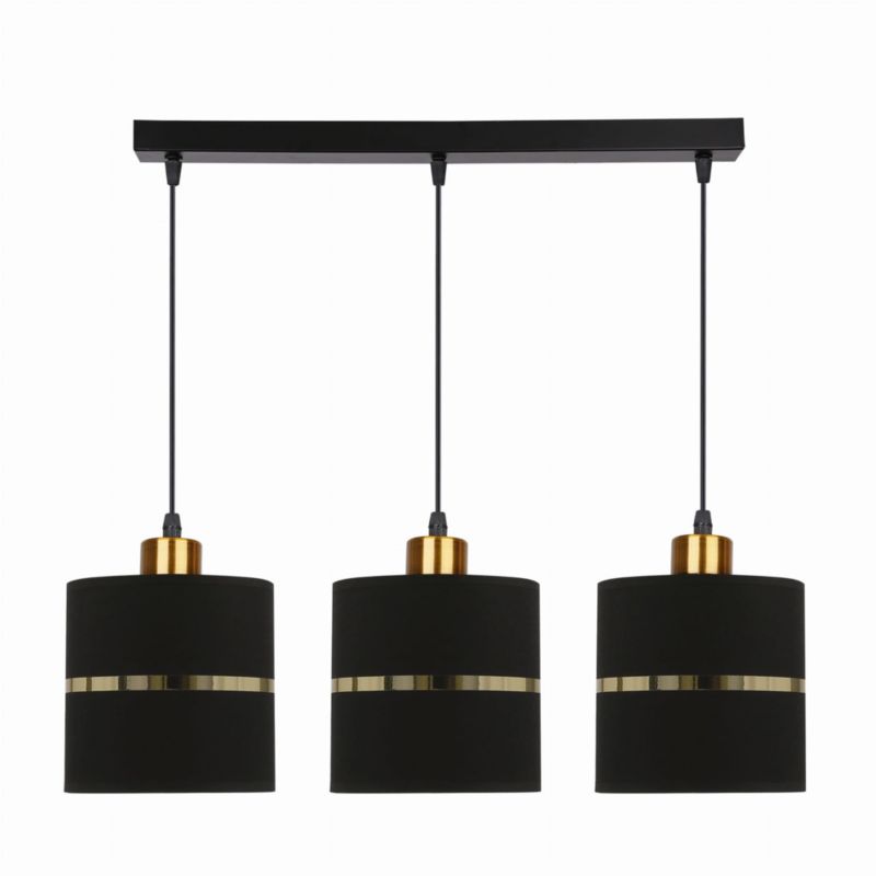 Lampa sufitowa wisząca Candellux Assam 7451 czarno-mosiężny szerokość 65 cm 3xE27 x 60W 1 szt.