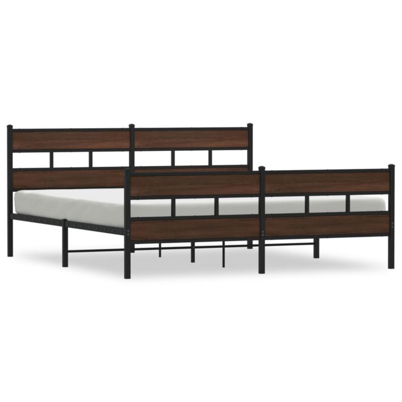 Łóżko metalowe WaszeMeble 200x200 cm brązowy WM-3308481 1 szt.