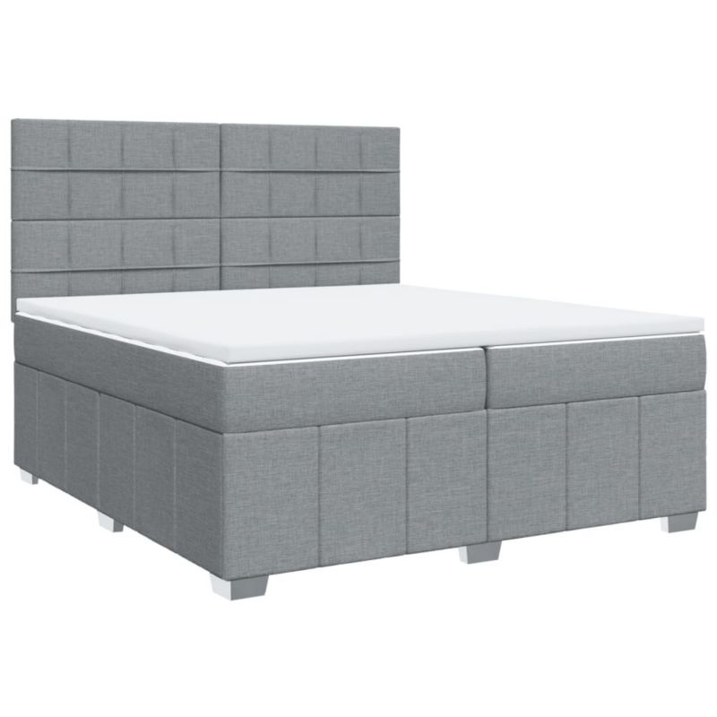 Łóżko kontynentalne WaszeMeble 200x200 cm jasnoszare WM-3291775 1 szt.